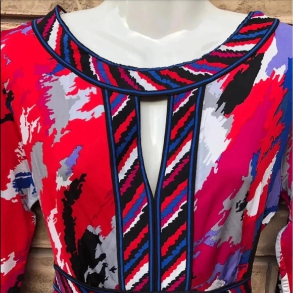 Bcbgmaxazria Red Water Color Blouse - Picture 4 of 5